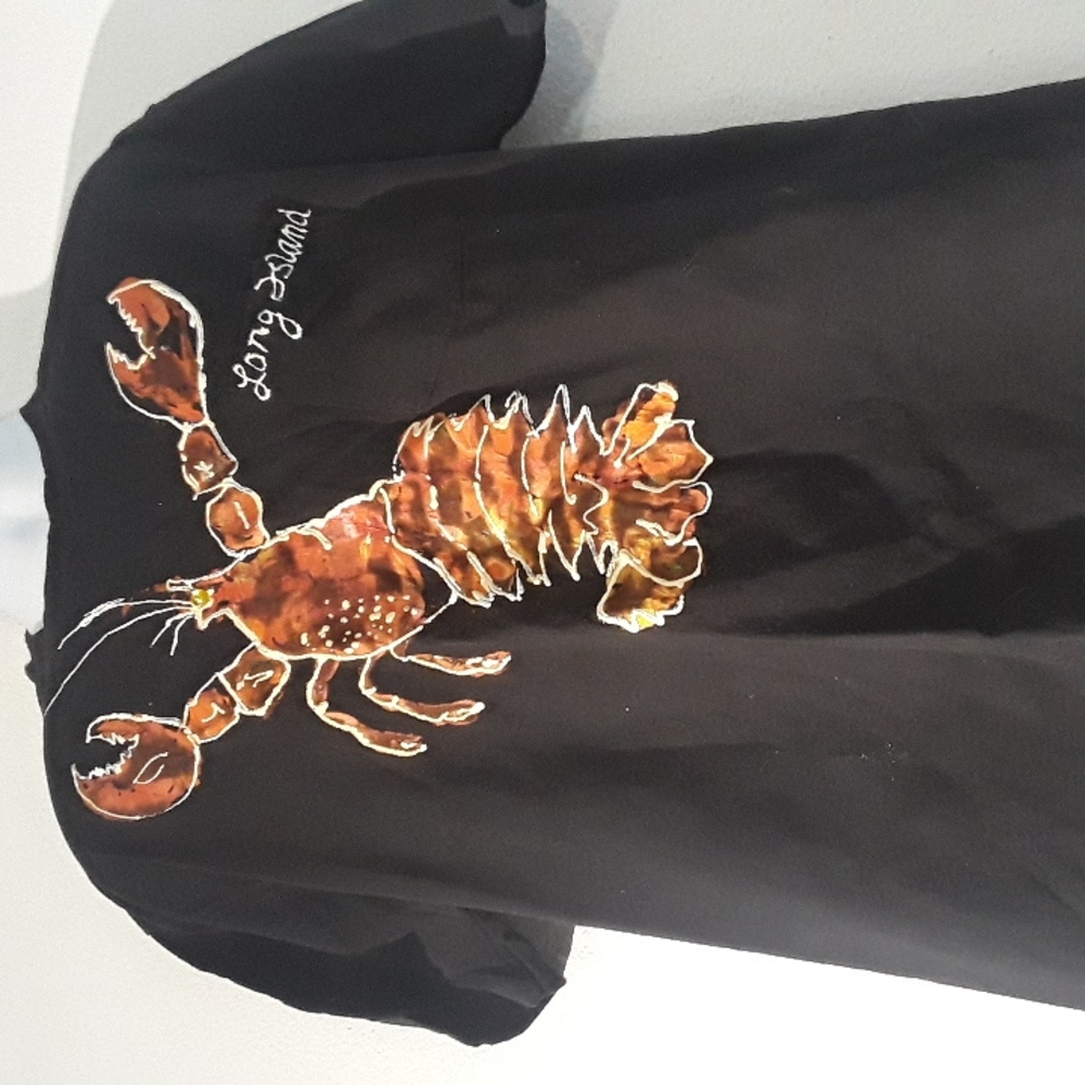 *C8MNS - VTG. HANDPRINTED LOBSTER LONG ISLAND SZ. XL T SHIRT